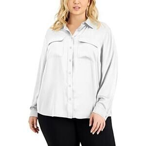Alfani Plus Size Utility Blouse OX- MSRP 79.50